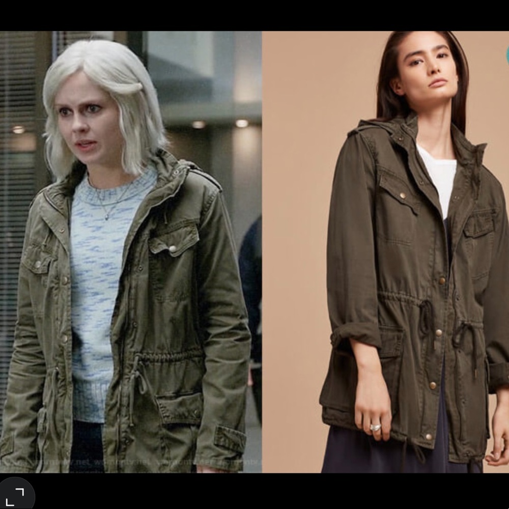 Aritzia Talula Military Cargo Cotton Hoodie Jacket